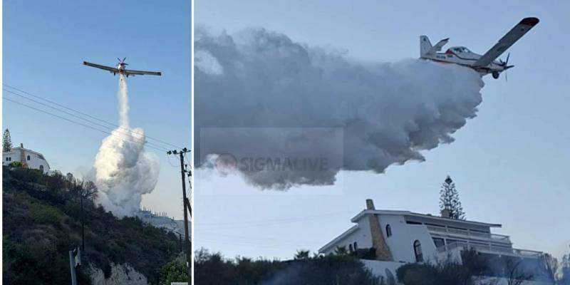 Τάλα: Σωτήριες ρίψεις νερού πάνω από σπίτια (ΒΙΝΤΕΟ)