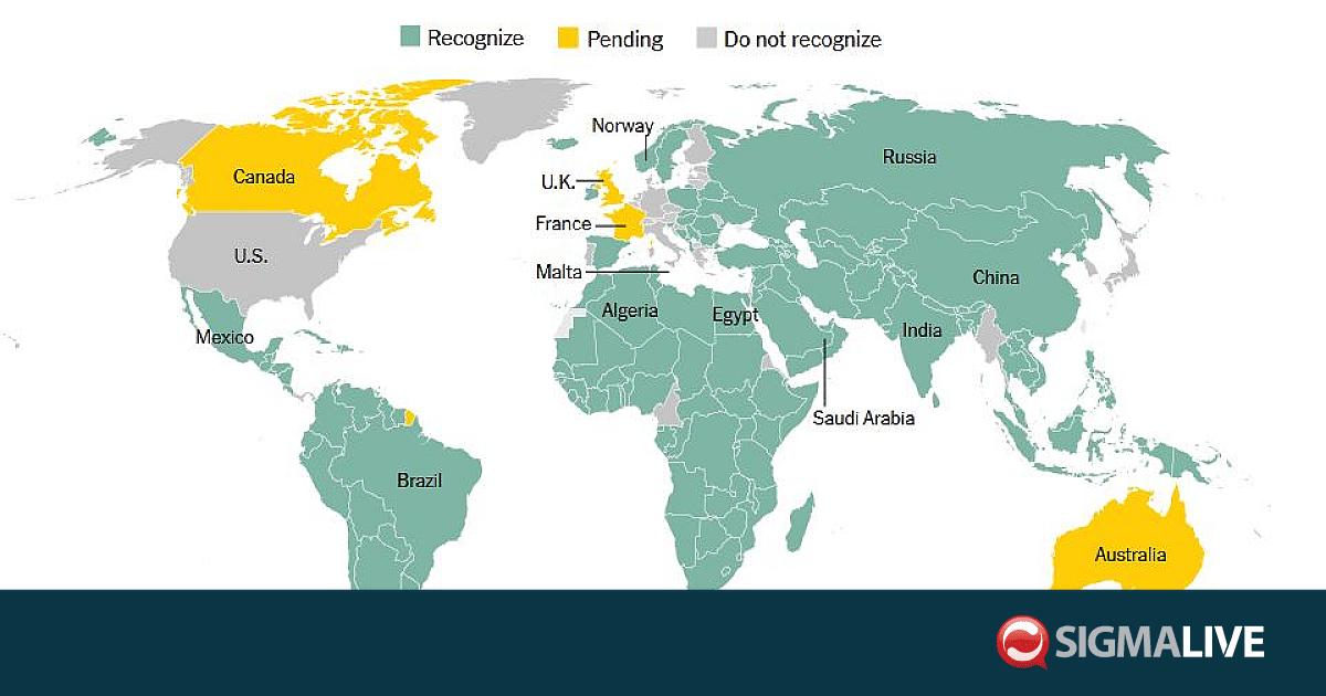 Ο μεταβαλλόμενος χάρτης αναγνώρισης της Παλαιστίνης Ο μεταβαλλόμενος χάρτης αναγνώρισης της Παλαιστίνης