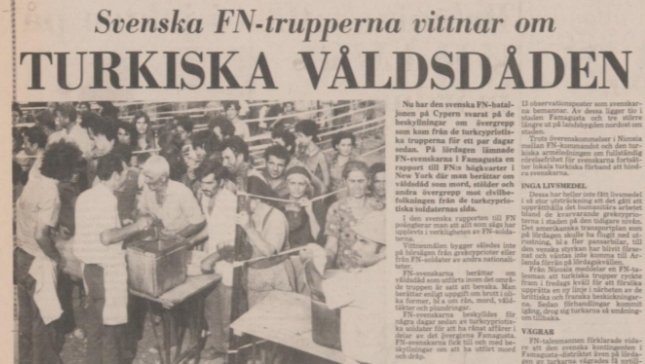 Έκθεση Σουηδών σε ΟΗΕ για 1974: Βιασμοί, λεηλασίες και καμένες εκκλησίες