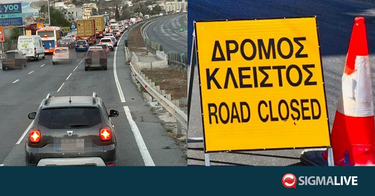 Χάος στον αυτ/δρομο Λεμεσού–Λευκωσίας λόγω οδικών έργων – Βλάβη σε μηχάνημα