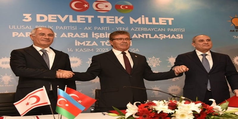 Τουρκία, Αζερμπαϊτζάν και ψευδοκράτος υπέγραψαν διακήρυξη για «δύο κράτη» Τουρκία, Αζερμπαϊτζάν και ψευδοκράτος υπέγραψαν διακήρυξη για «δύο κράτη»