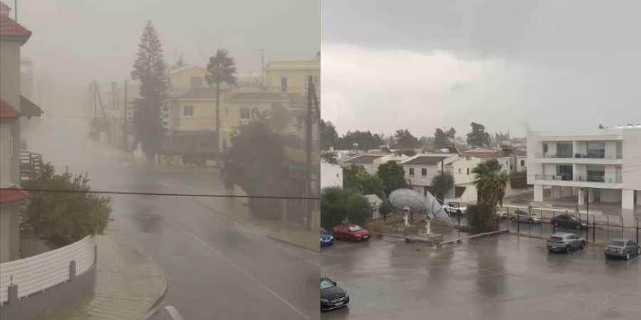 «Άνοιξαν» οι ουρανοί στη Λευκωσία - Βίντεο από τις έντονες βροχοπτώσεις