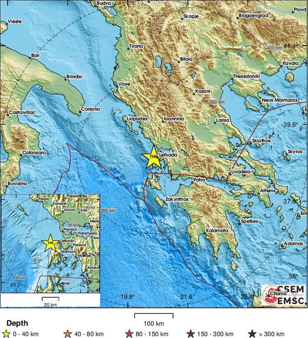 Σεισμική δόνηση 4,1 βαθμών της κλίμακας Ρίχτερ στη Λευκάδα