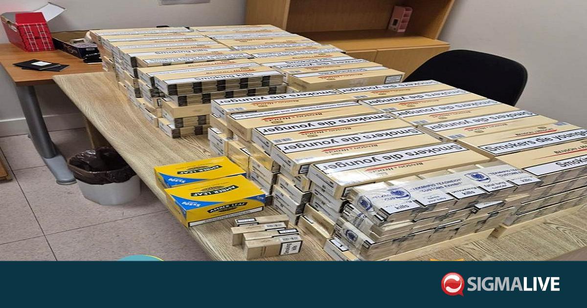 ΦΩΤΟ: Συνελήφθη στο αεροδρόμιο Πάφου με 135 κούτες τσιγάρων
