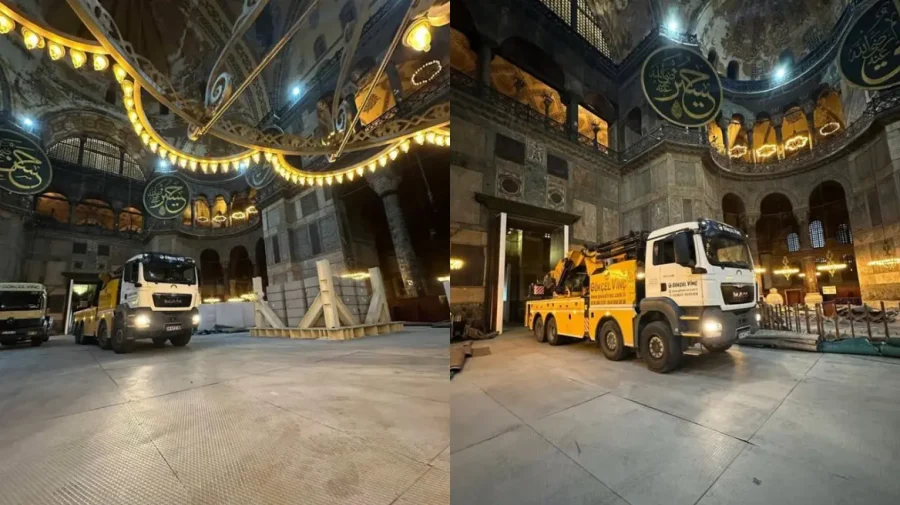 Τουρκία: Ξέσπασαν αντιδράσεις για την είσοδο βαρέων οχημάτων στην Αγία Σοφία