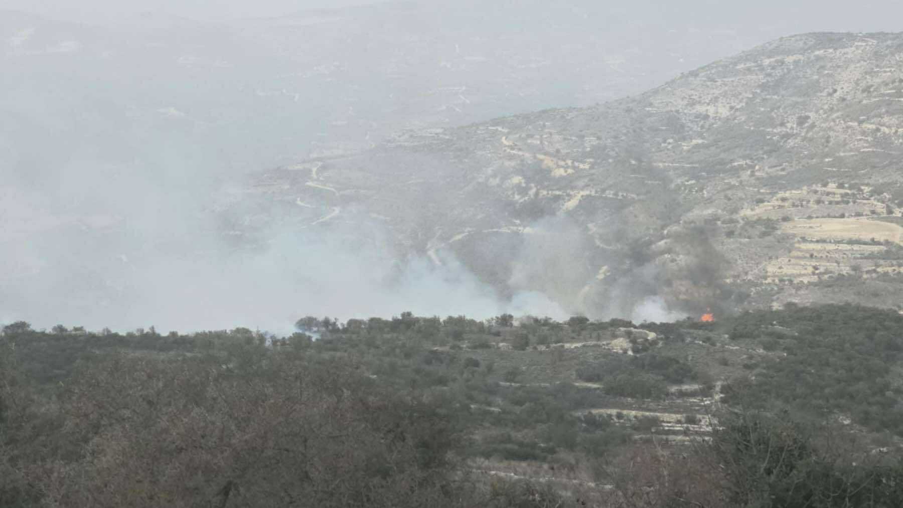 Μαίνεται πυρκαγιά στην επαρχία Λεμεσού - Πνέουν δυνατοί άνεμοι (pic+vid)