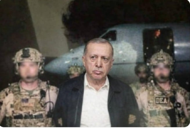 Turkish Outrage Over Photo Depicting Erdogan's 'Arrest' by DEA