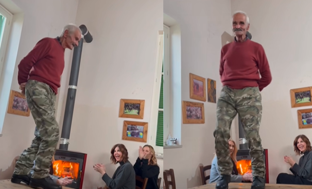 When Age is Just a Number: 87-Year-Old Dances on Table (vid)