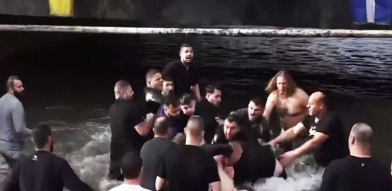 VIDEO: Worshippers Scuffle for Holy Cross in Florina