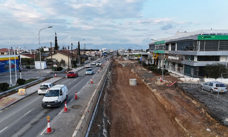 Προχωρούν οι κατασκευαστικές εργασίες στην οδό Τσερίου στη Λευκωσία