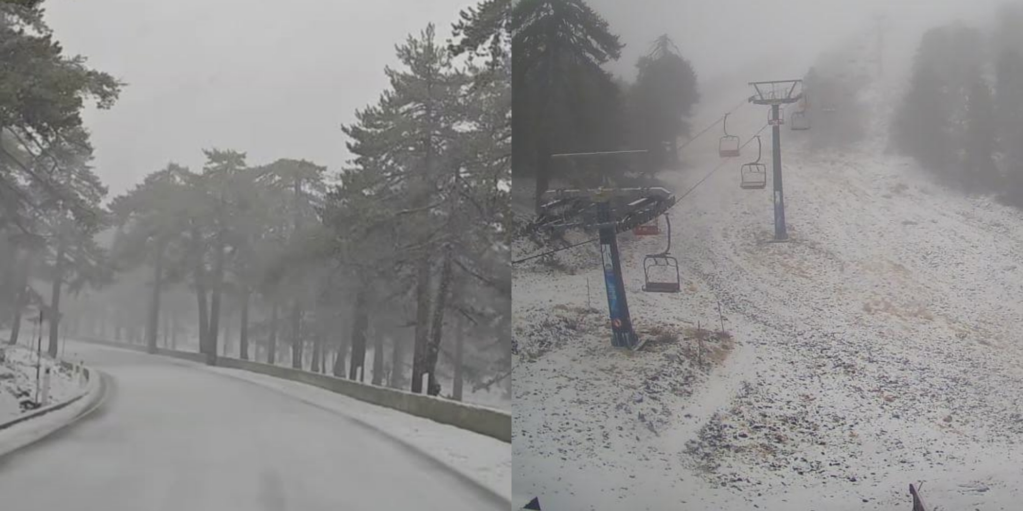 Στα λευκά το Τρόοδος- Ζωντανή εικόνα από τα ορεινά της Κύπρου (vid)