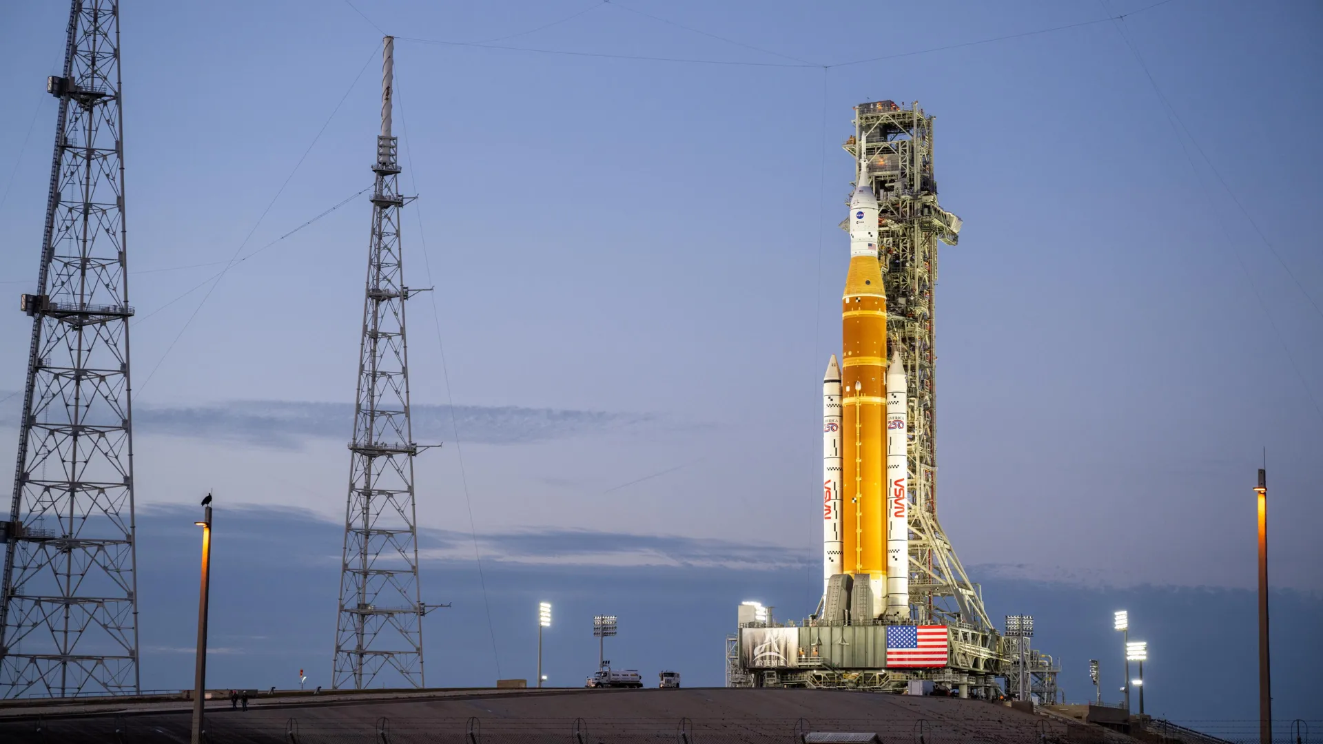 Back to the Moon: NASA's rocket on the launch pad
