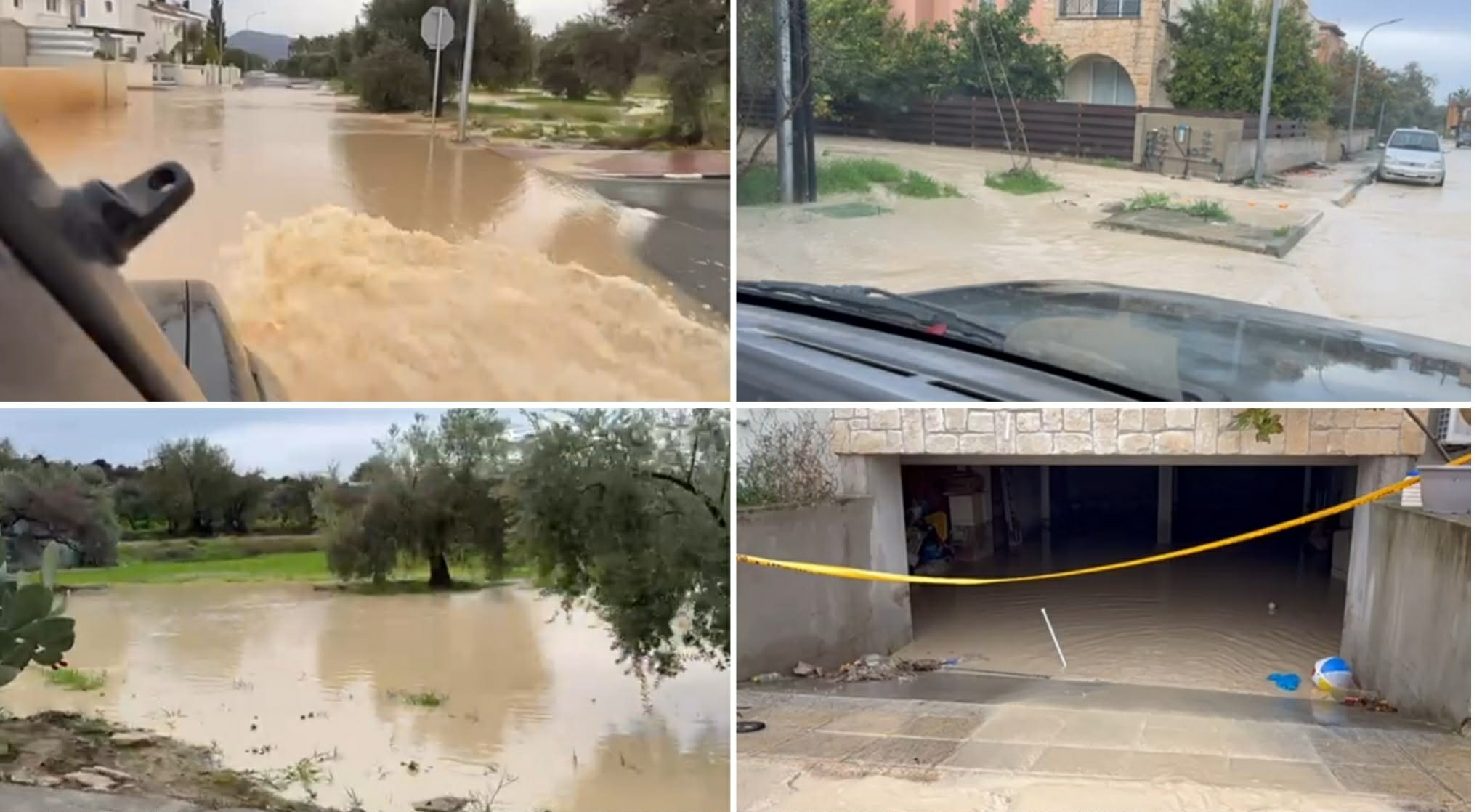 Πόλη Χρυσοχούς: Πλημμύρισαν υπόγεια, δρόμοι και χωράφια μετά τις βροχές