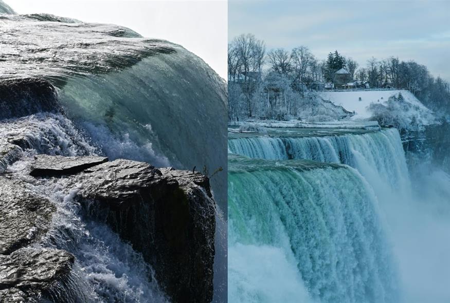 Πάγωσαν οι καταρράκτες του Νιαγάρα: Μαγικές εικόνες με το σπάνιο φαινόμενο