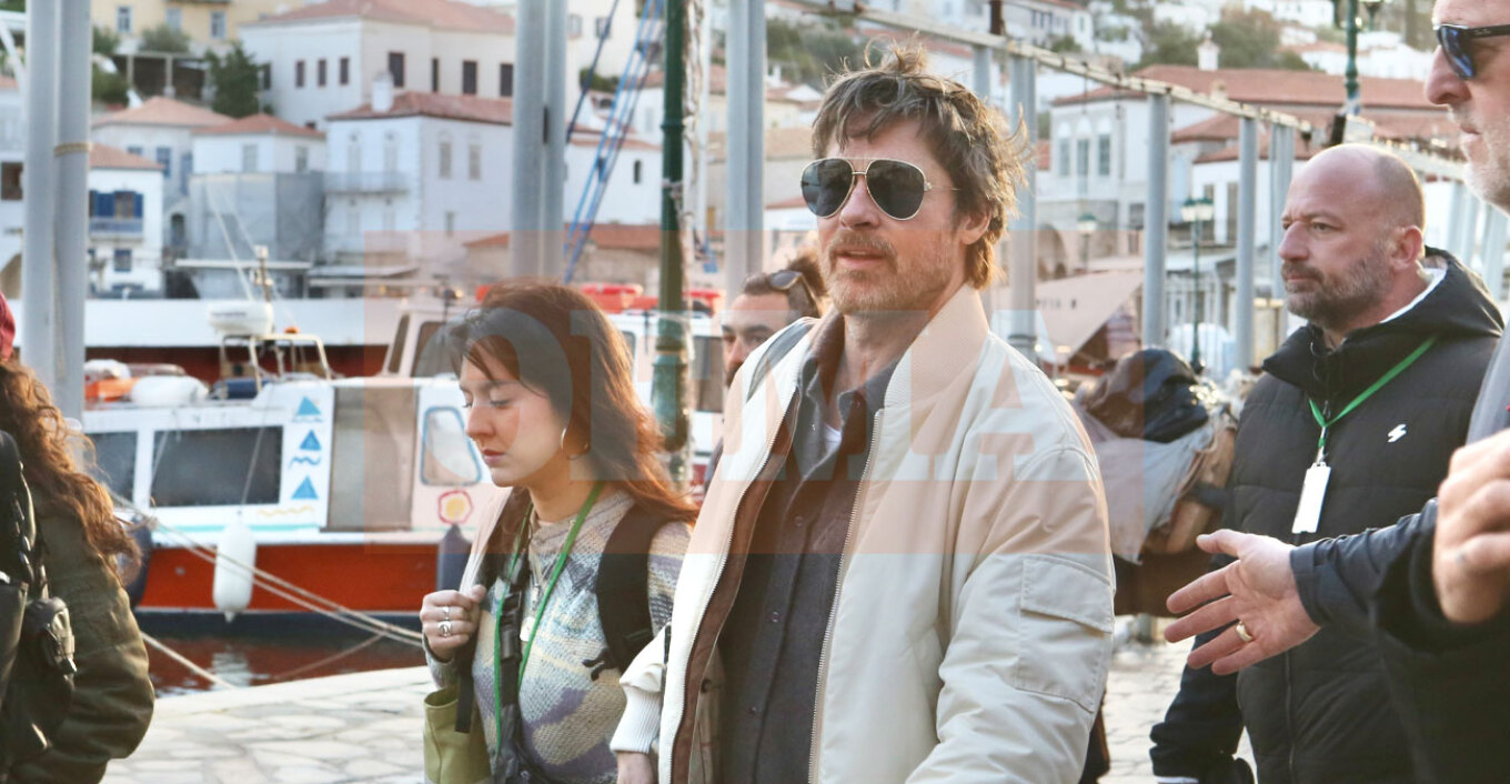 Μπράντ Πιτ: Χαλαρός και χαμογελαστός στην Ύδρα για τη νέα του ταινία (ΒΙΝΤΕΟ)