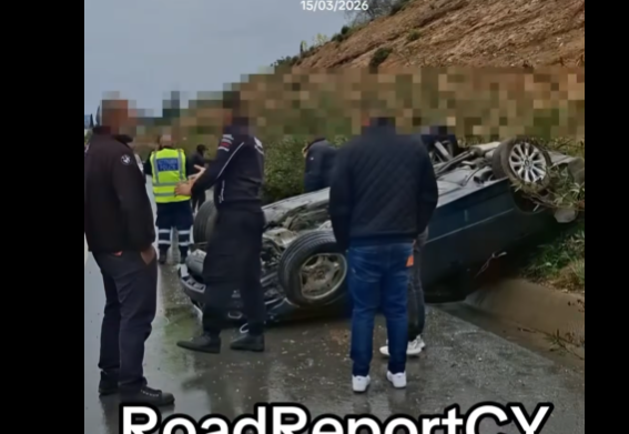 ΒΙΝΤΕΟ: Αναποδογυρίστηκε όχημα στον αυτο/δρομο Πάφου-Λεμεσού