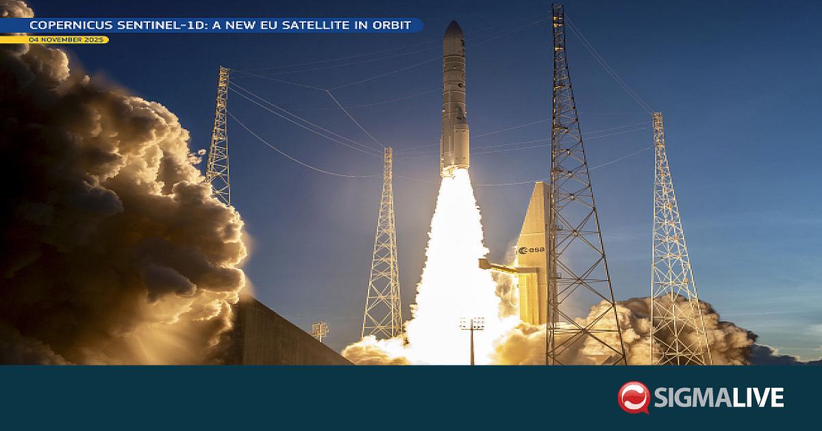 &Sigma;&epsilon; &pi;&lambda;ή&rho;&eta; &lambda;&epsilon;&iota;&tau;&omicron;&upsilon;&rho;&gamma;ί&alpha; &tau;έ&theta;&eta;&kappa;&epsilon; &omicron; &epsilon;&upsilon;&rho;&omega;&pi;&alpha;ϊ&kappa;ό&sigmaf; &delta;&omicron;&rho;&upsilon;&phi;ό&rho;&omicron;&sigmaf; Copernicus Sentinel-1D