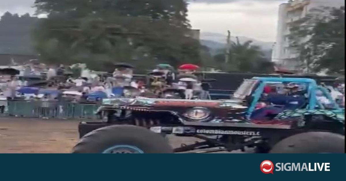 &Kappa;&omicron;&lambda;&omicron;&mu;&beta;ί&alpha;: &Phi;&omicron;&nu;&iota;&kappa;ό &alpha;&tau;ύ&chi;&eta;&mu;&alpha; &mu;&epsilon; monster truck &ndash; Έ&pi;&epsilon;&sigma;&epsilon; &sigma;&epsilon; &theta;&epsilon;&alpha;&tau;έ&sigmaf; (&Beta;&Iota;&Nu;&Tau;&Epsilon;&Omicron;)