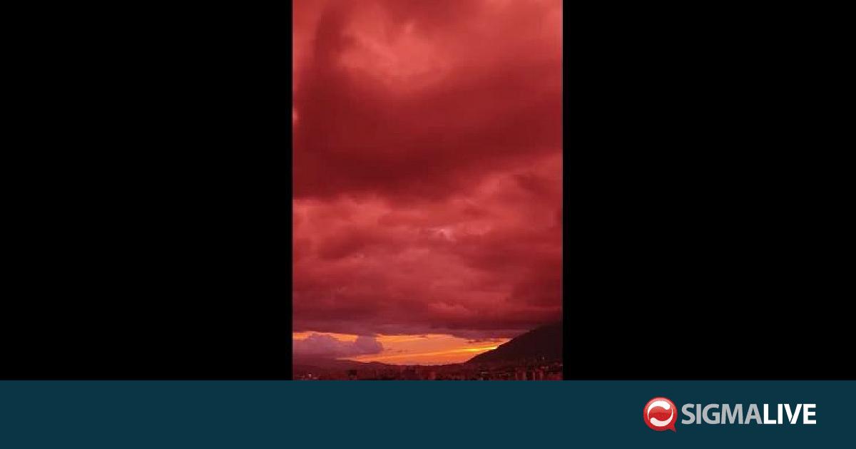 &Beta;&epsilon;&nu;&epsilon;&zeta;&omicron;&upsilon;έ&lambda;&alpha;: &Omicron; &omicron;&upsilon;&rho;&alpha;&nu;ό&sigmaf; &beta;ά&phi;&tau;&eta;&kappa;&epsilon; &kappa;ό&kappa;&kappa;&iota;&nu;&omicron;&sigmaf; &mu;&epsilon;&tau;ά &tau;&omicron;&upsilon;&sigmaf; &phi;&omicron;&nu;&iota;&kappa;&omicron;ύ&sigmaf; &sigma;&epsilon;&iota;&sigma;&mu;&omicron;ύ&sigmaf;