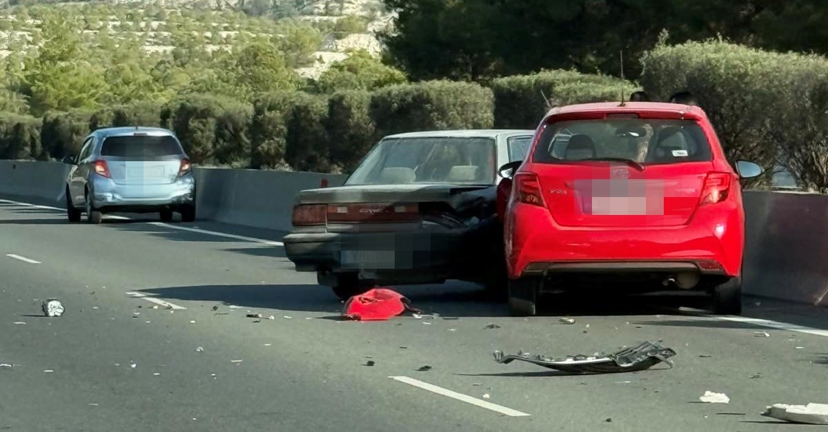 Τροχαίο με το «καλημέρα» στον αυτο/δρομο Λ/κας – Λ/σιας – Εικόνα από το σημείο